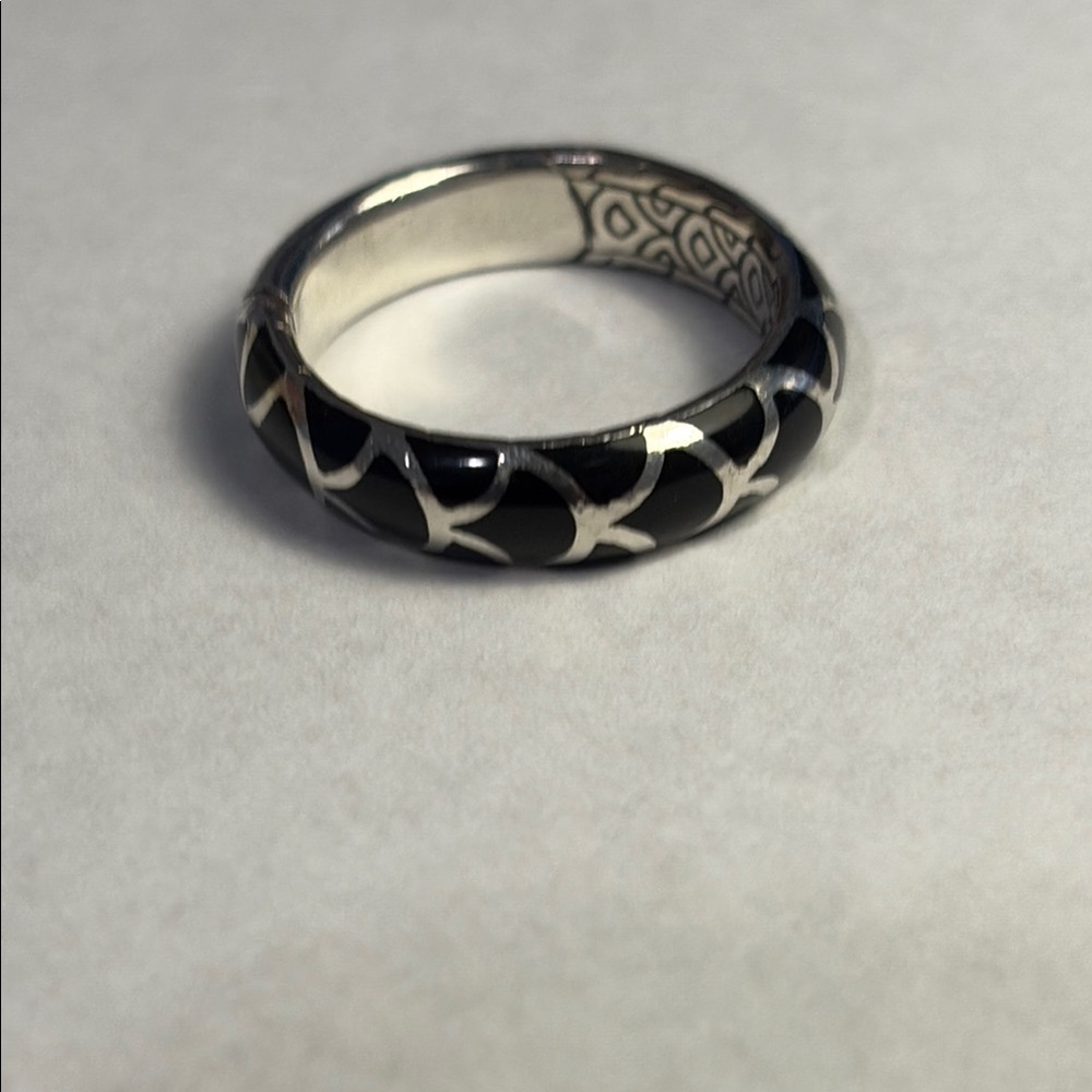 John Hardy Silver And Black Pattern Ring - image 3